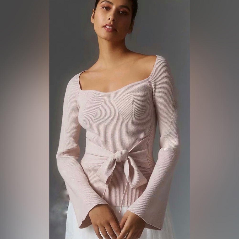 Anthropologie 4SI3NNA Tie-Waist Sweater